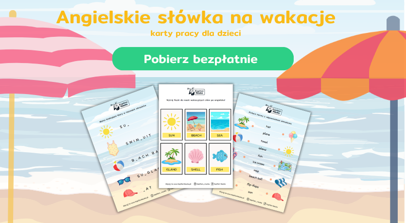 Karty pracy wakacyjne słówka po angielsku do pobrania Kapitan Nauka